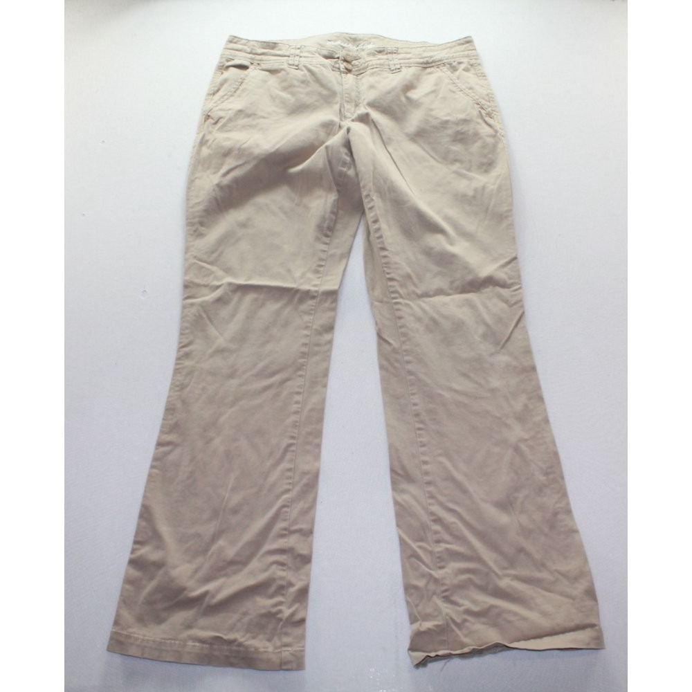 Maurices Bootcut Pants Girls 13/14 Long Beige Good Cotton Stretch Khaki